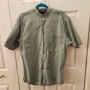 Men's size Med Thumbs Up For Him Button Down Shirt  with Manderin Collar